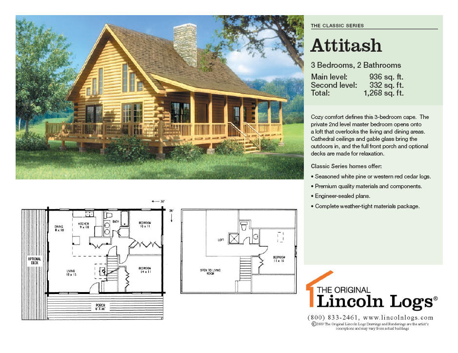 Log Home Floorplan Attitash The Original Lincoln Logs