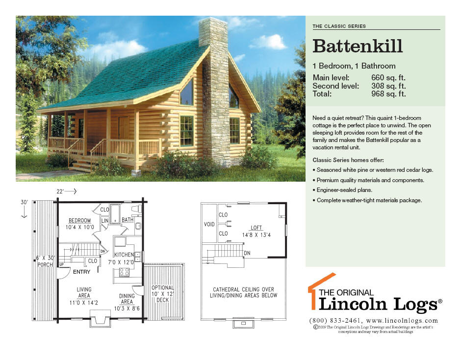 Log Home Floorplan: Battenkill