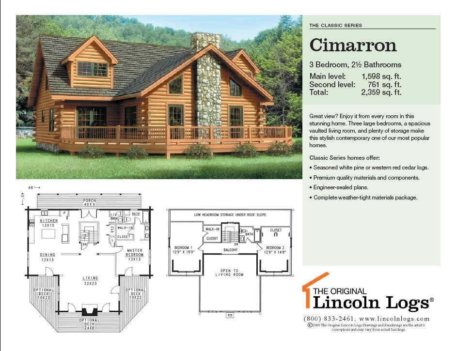 Log Home Floorplan: Cimarron