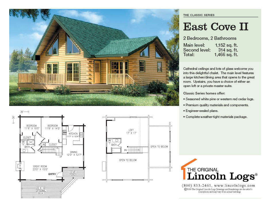 Log Home Floorplan: East Cove II