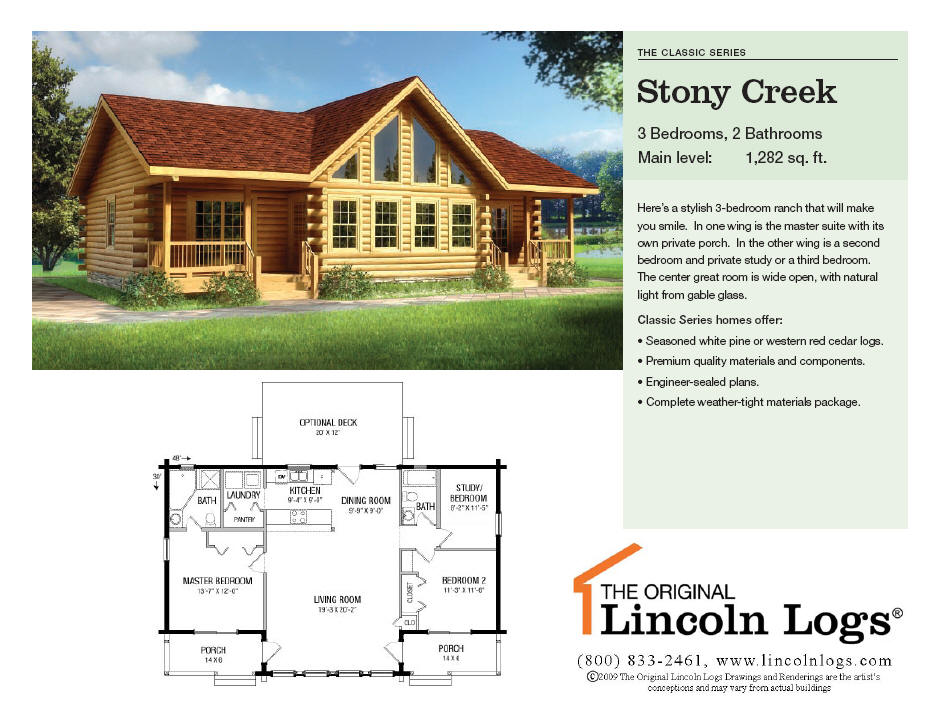 Log Home Floorplan: Stony Creek