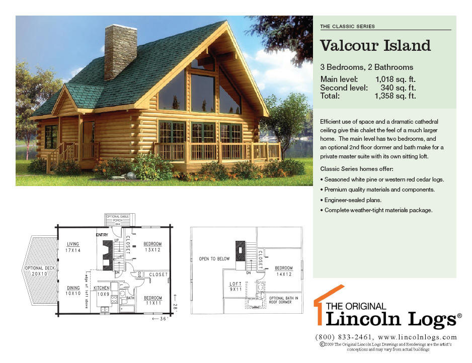 Log Home Floorplan: Valcour Island