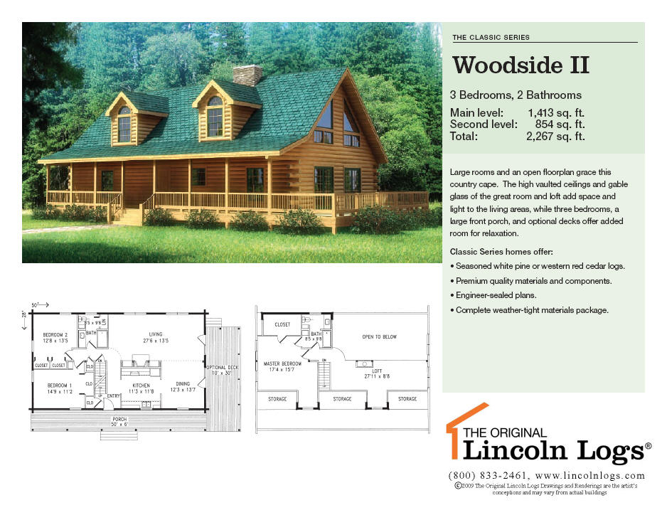 Log Home Floorplan: Woodside II